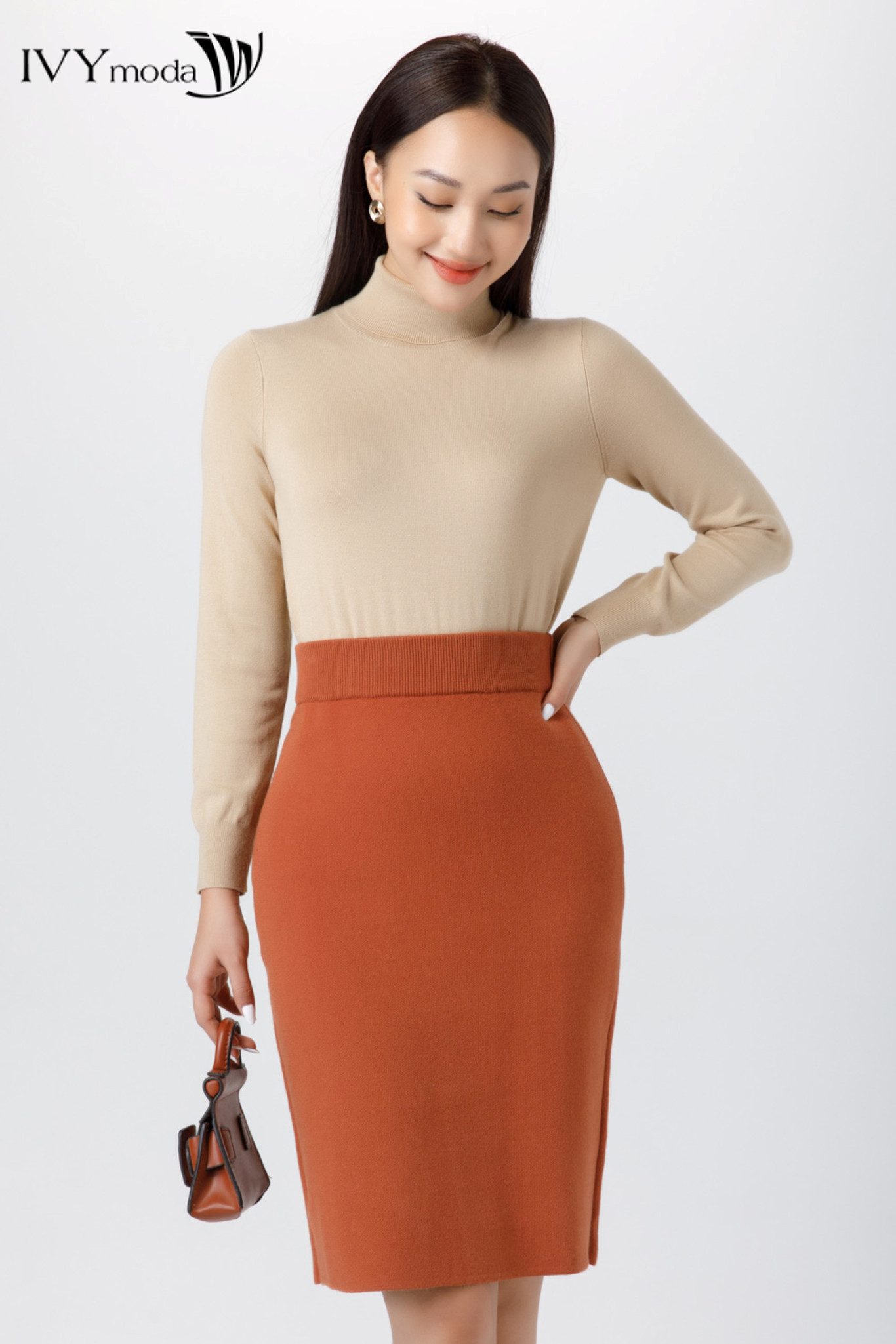 Chân váy len dáng bút chì ivy moda ms 30t0051
