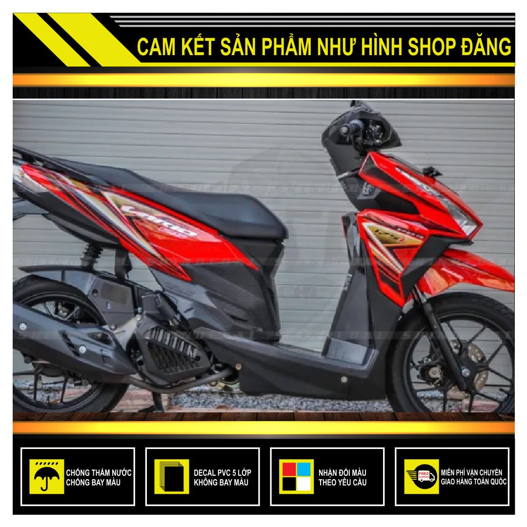 Tem chế vario 2017 dán xe đỏ