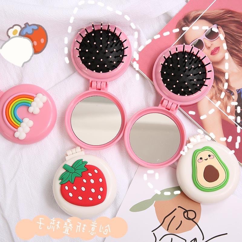Lược Gấp Kèm Gương