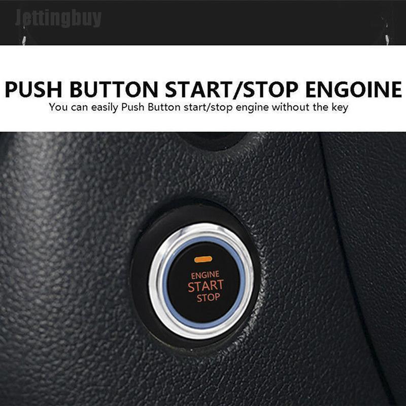 Jettingbuy 12V Push Button Car Engine Start Stop System Kit For Auto Keyless Entry Alarm