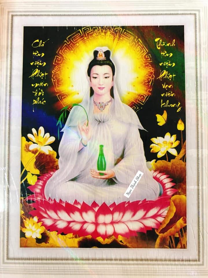 Tranh đính đá cao cấp phật bà CHÍ TÂM NIỆM PHẬT MUÔN ĐỜI PHÚC THÀNH TÂM NIỆM PHẬT VẠN NIÊN KHANG DF574