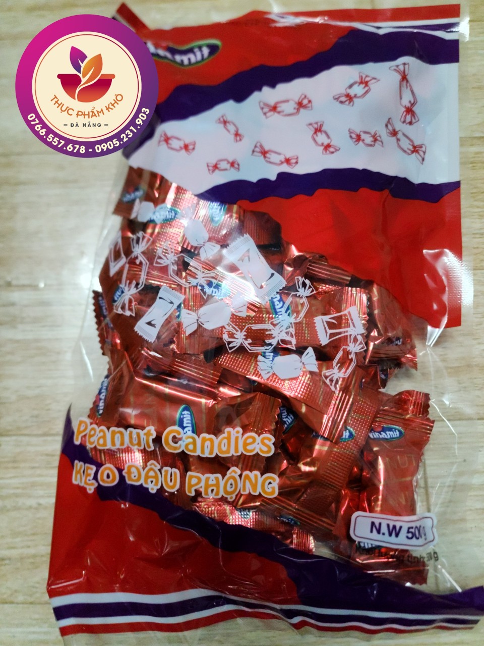 KẸO BƠ ĐẬU PHỘNG VINAMIT - 500G