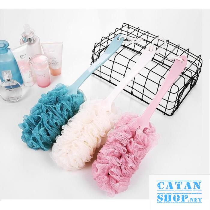 Factory direct bath towel bath ball thickened non-slip long handle Nordic color bath rub back bath flower can be hung type bath brush