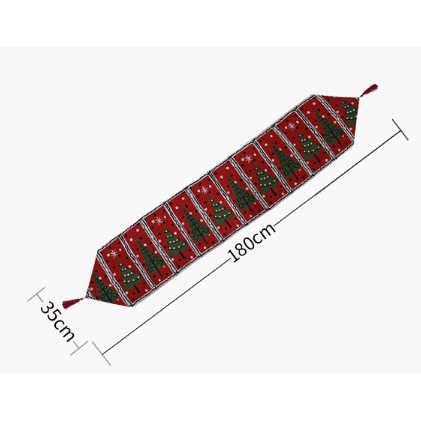 Khăn trải bàn giữa hình cây thông Noel dài 1m8 trang trí bàn tiệc-table runner
