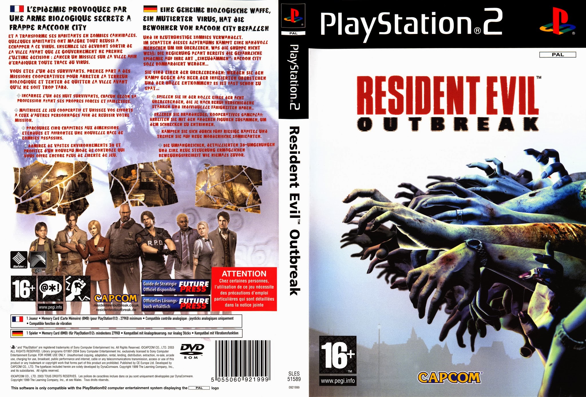 Đĩa game PS2, Resident Evil Outbreak. cho PS2