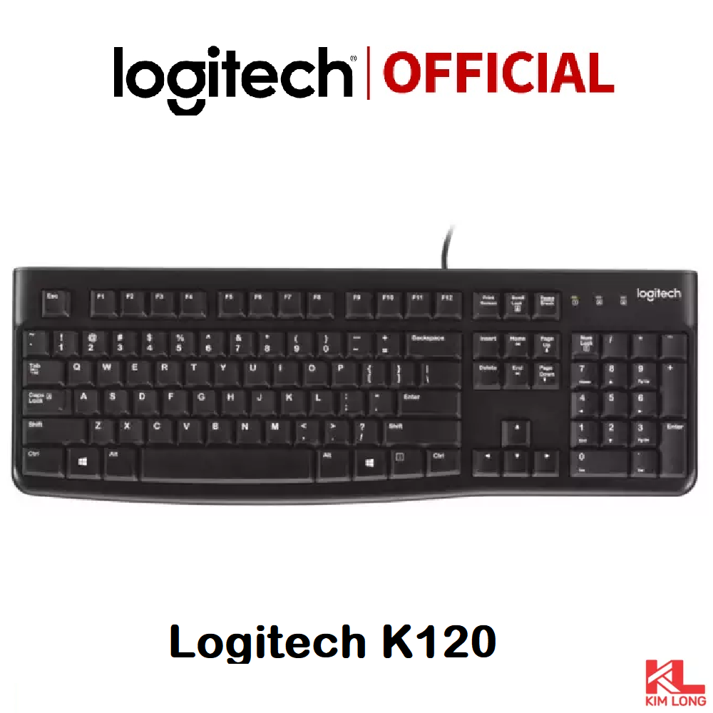 Wired Keyboard Logitech K120 anti water pour overflow, durable-WARRANTY 3 years