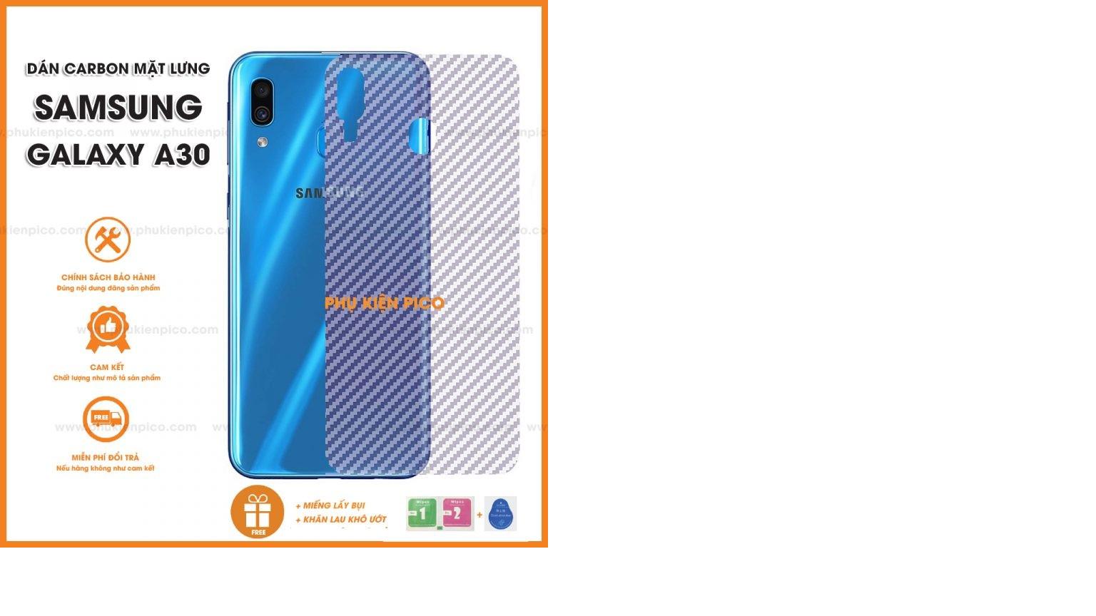 Bộ 3 tấm dán mặt sau lưng Carbon 3D Samsung Galaxy A30