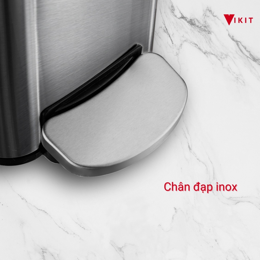 Thùng rác INOX đóng nắp chậm cao cấp VIKIT R16