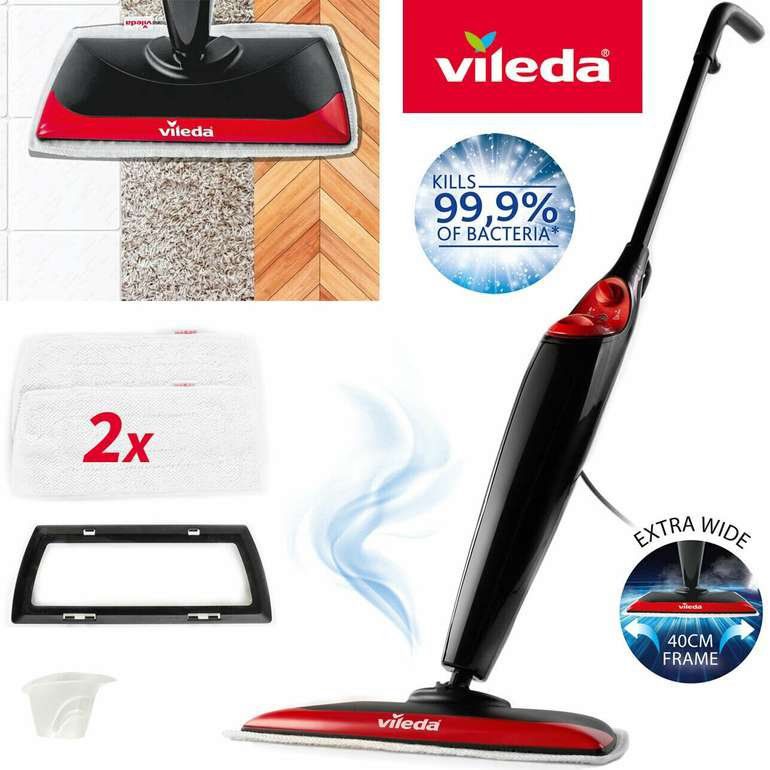 [Trả góp 0%]CÂY LAU NHÀ HƠI NƯỚC VILEDA XXL POWER CHỮ NHẬT (BẢN 2 KHĂN)