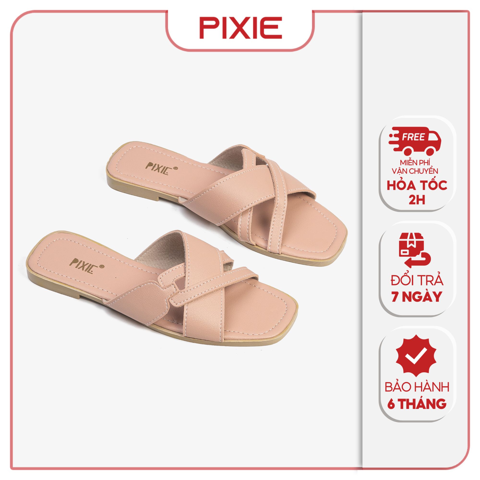Dép Bệt Nữ Quai Đan Chéo Pixie E139