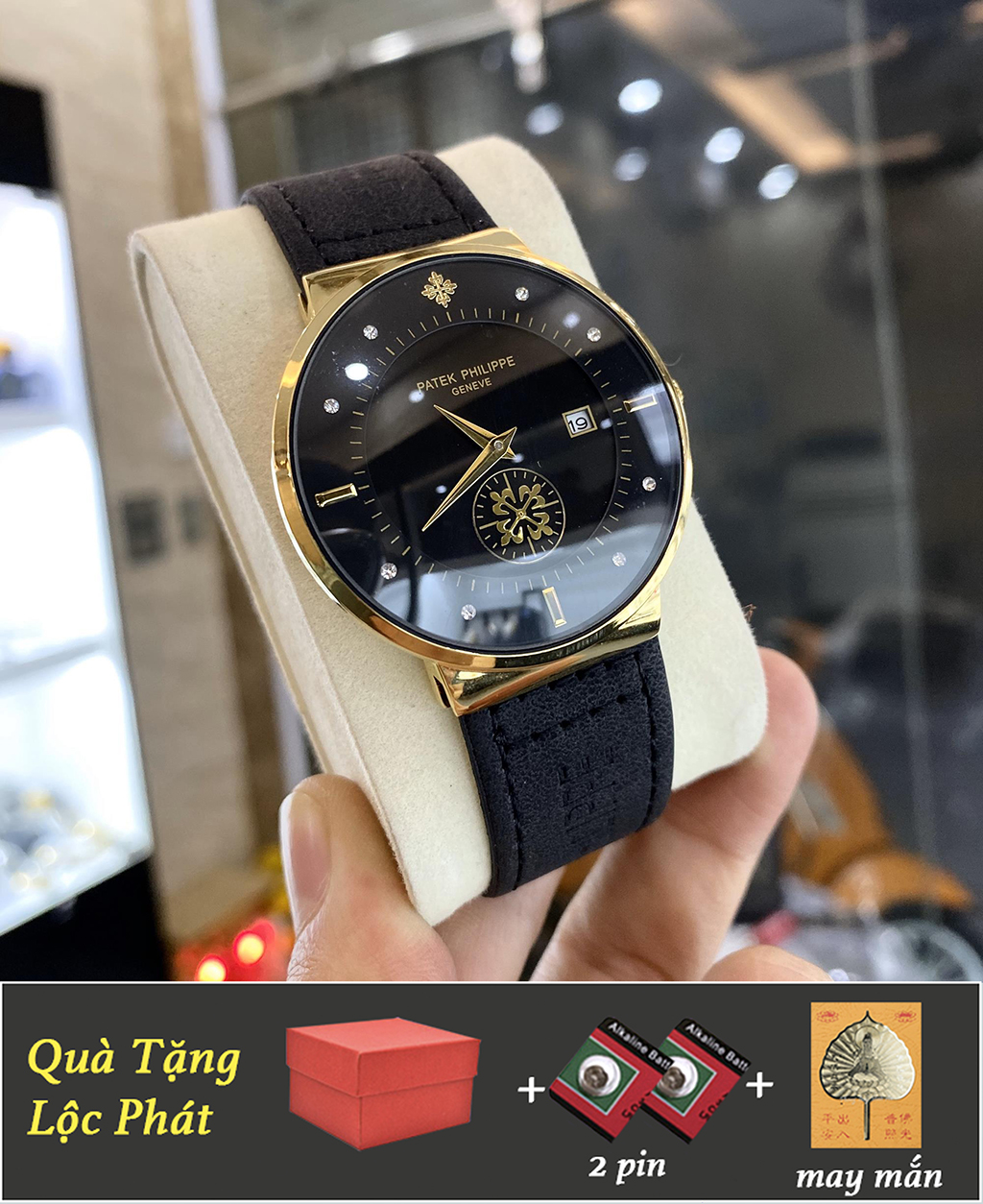 Đồng hồ nam chạy kim rốn dây da cao cấp
