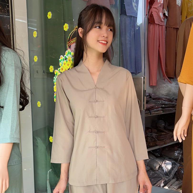 BLAI KATE Trang phục truyền thống, Quần Áo Phật Tử, Đồ Lam Phật Đi Chùa Nữ, đồ bộ mặc nhà mẫu nữ Bà Lai Kate