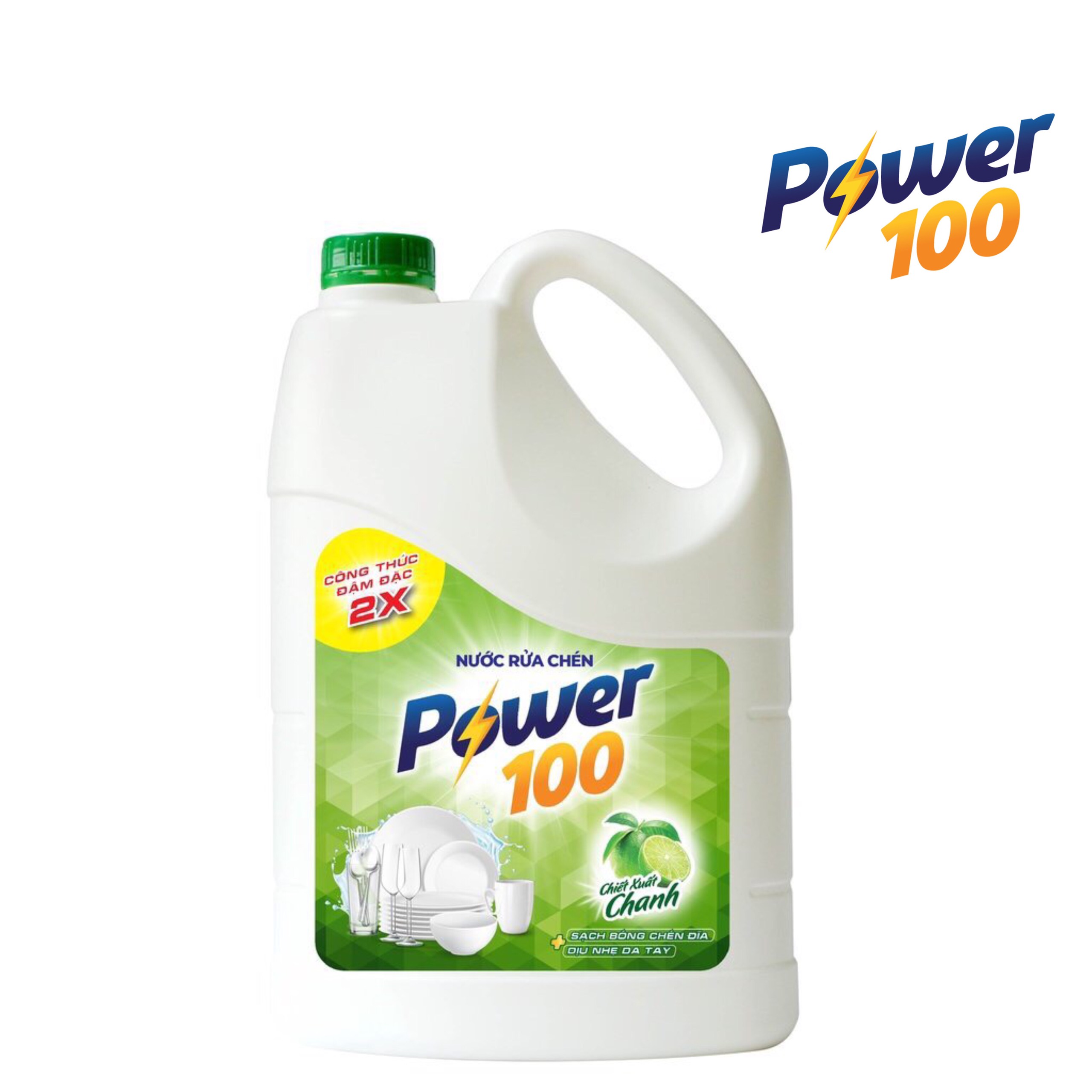 Nước Rửa Chén POWER100 Hương Chanh 1,5kg