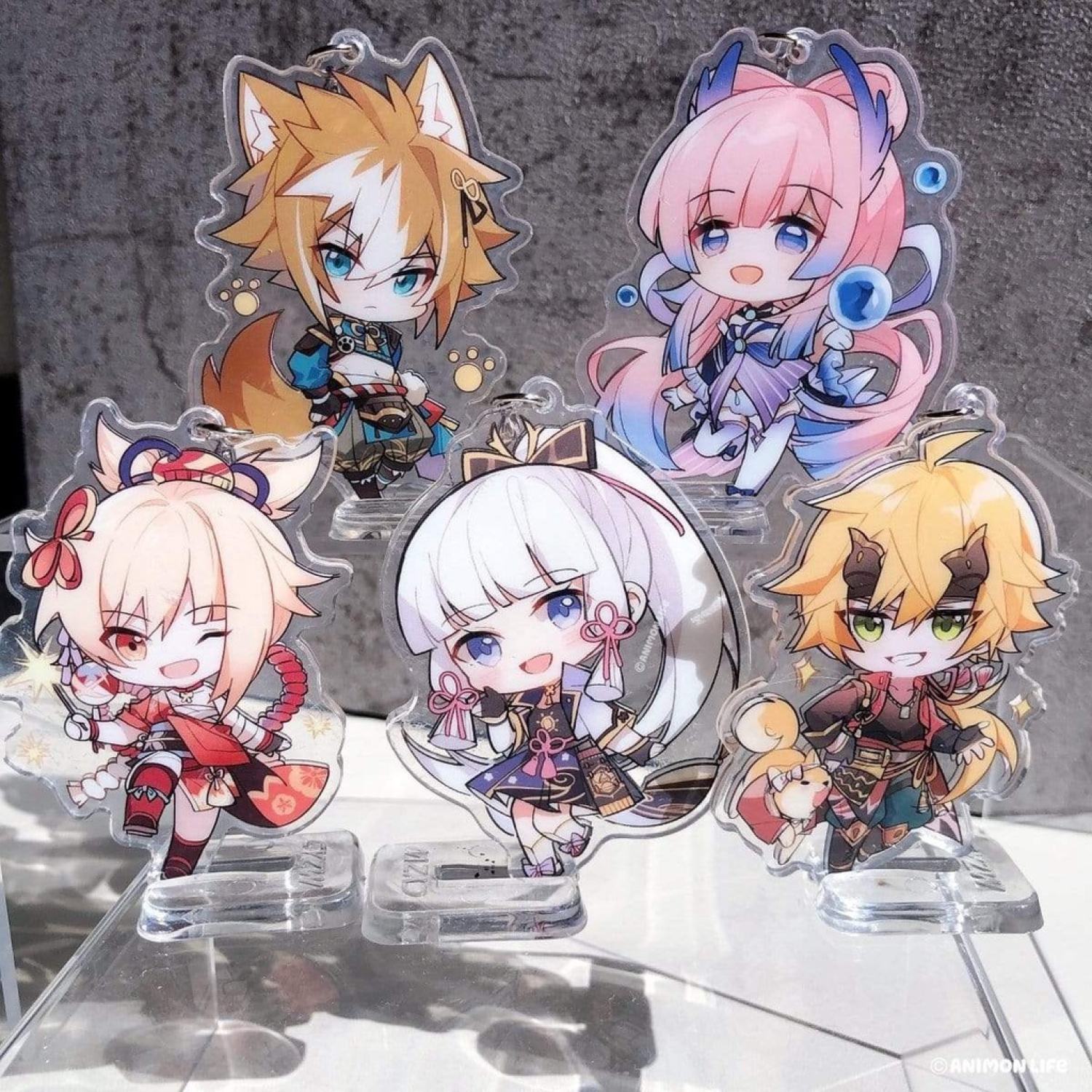 ( Mica trong acrylic ) Móc khóa game GENSHIN IMPACT mẫu 2 chibi anime