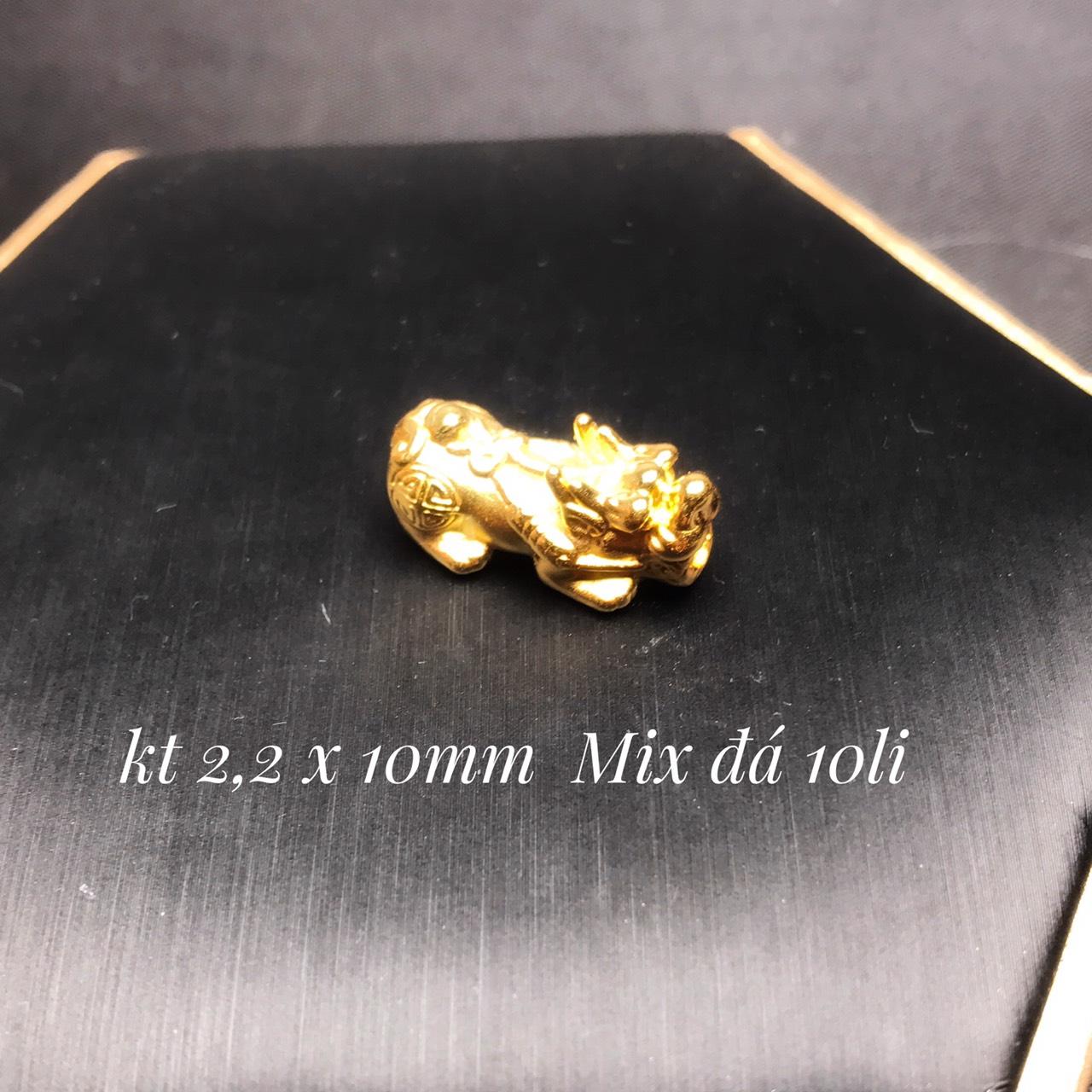 Tỳ hưu bạc si vàng 18k để mix vòng phong thủy