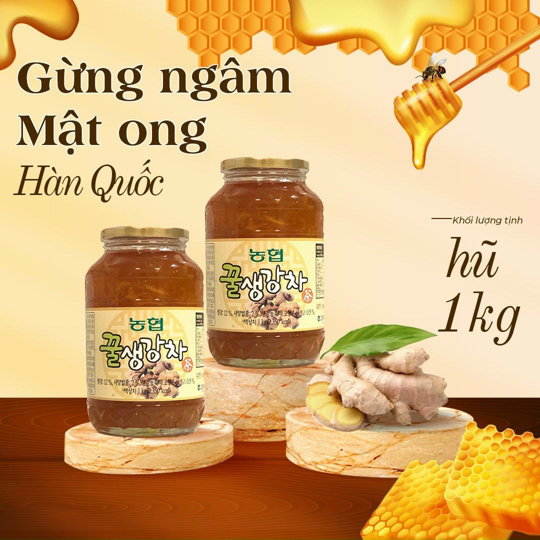 Trà - Gừng Mật Ong CAO CẤP Honey Ginger Tea Hàn Quốc- Hũ 1kg