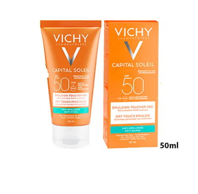Kem chống nắng không gây nhờn rít Vichy Ideal Soleil Dry Touch SPF 50 Chống Tia UVA + UVB 50ml
