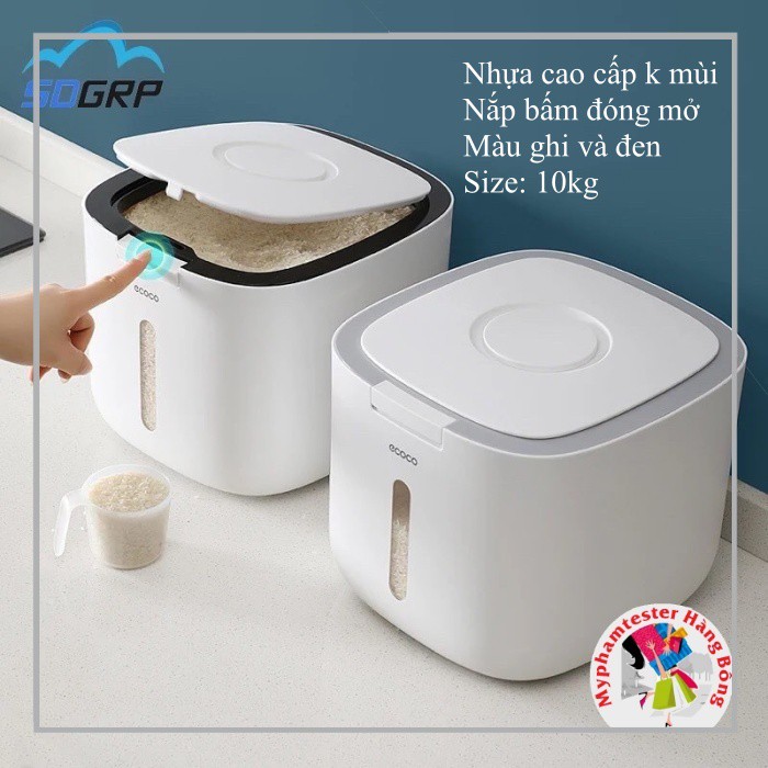 (HÀNG ĐẸP) Thùng đựng gạo nhựa kèm cốc đong