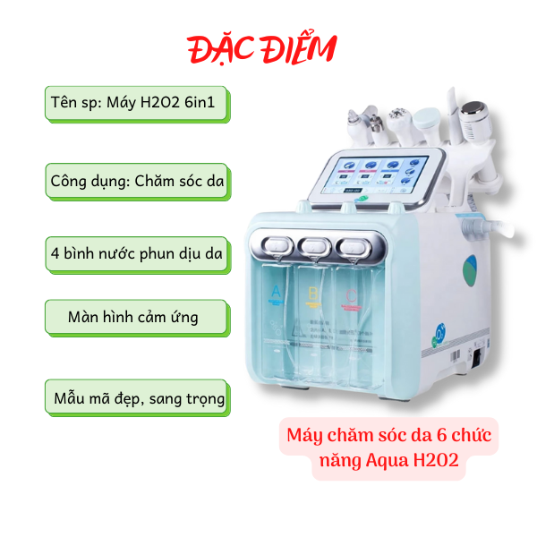Máy chăm sóc da đa năng H2O2 | Máy chăm sóc da 6in1 cho spa
