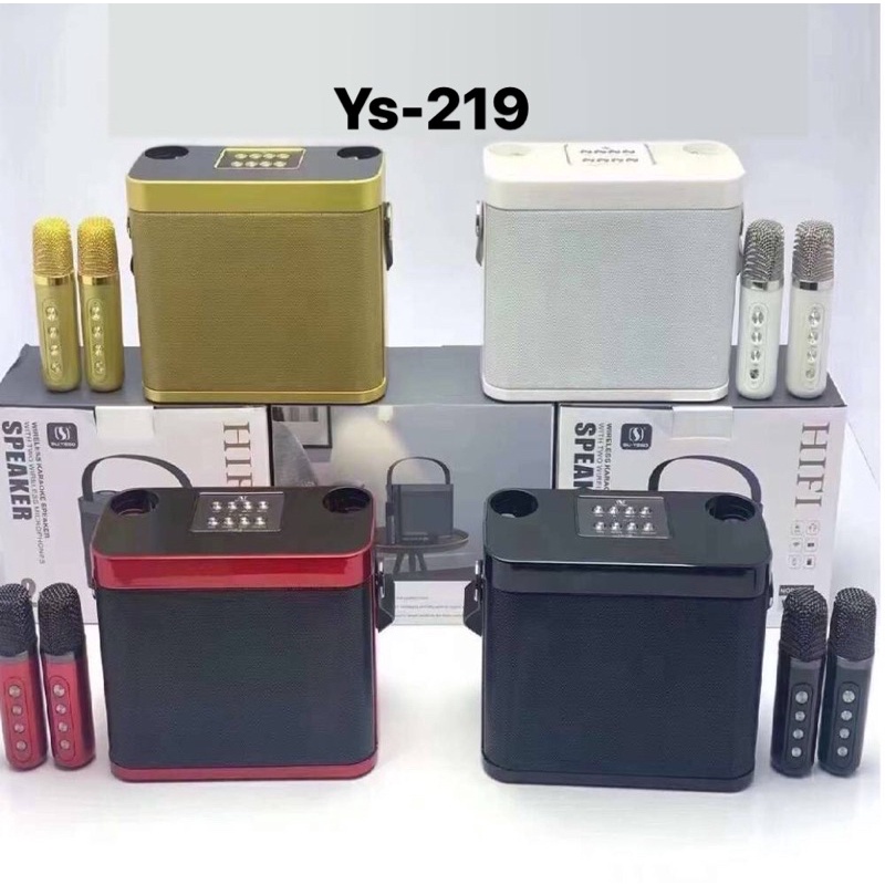 Loa Bluetooth YS-219 kèm 2 micro karaoke công suất 20 W