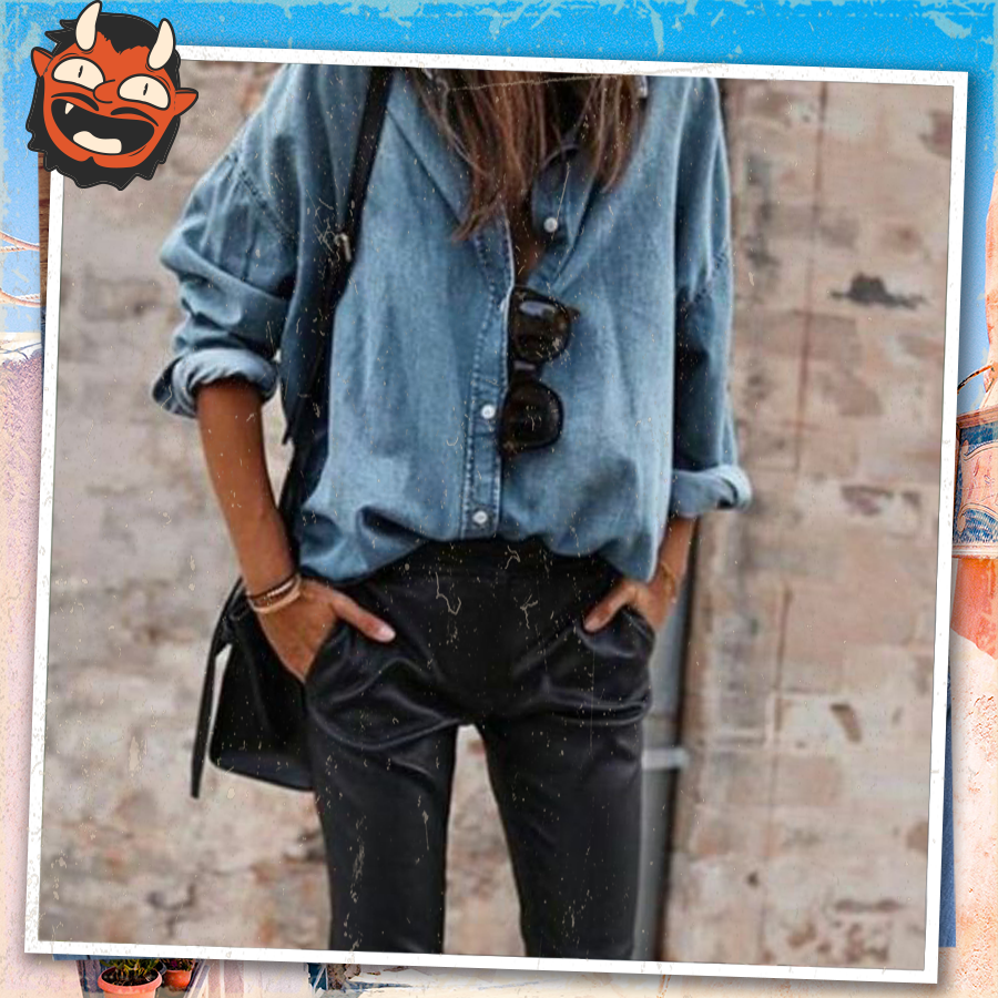 Áo sơ mi denim - jean - kaki secondhand (2hand) - vintage, cổ điển - (inbox để được tư vấn size)