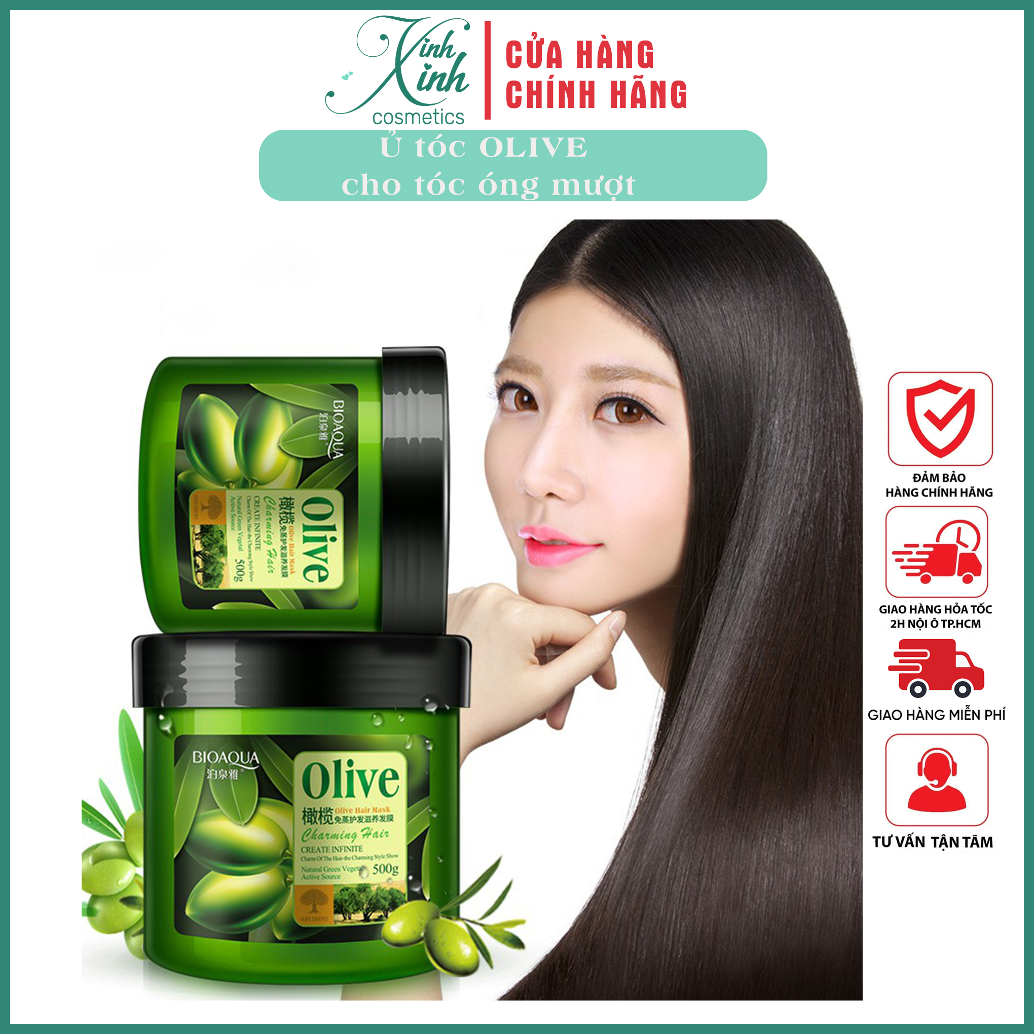 [Chính Hãng] Ủ tóc Olive cho máy tóc óng ả, suông mượt 500g