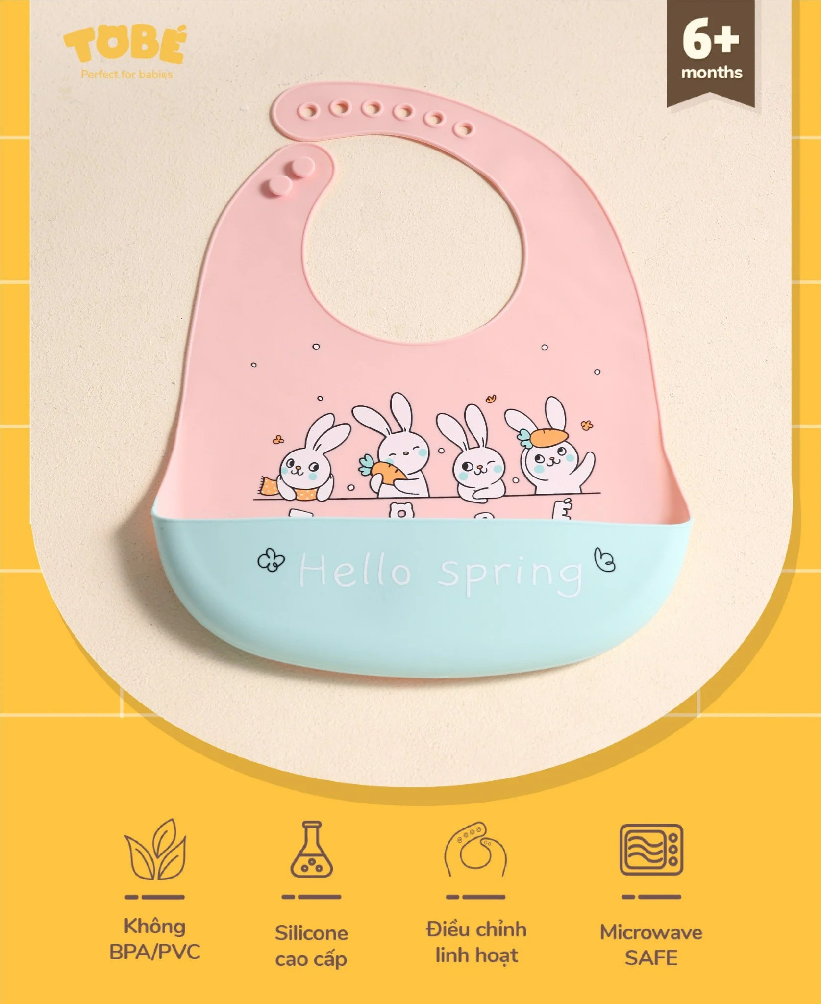 Yếm ăn dặm silicone Tobe’