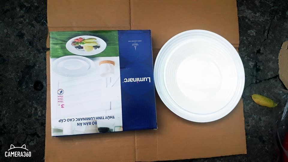 Combo3  dĩa thủy tinh 23cm của luminarc