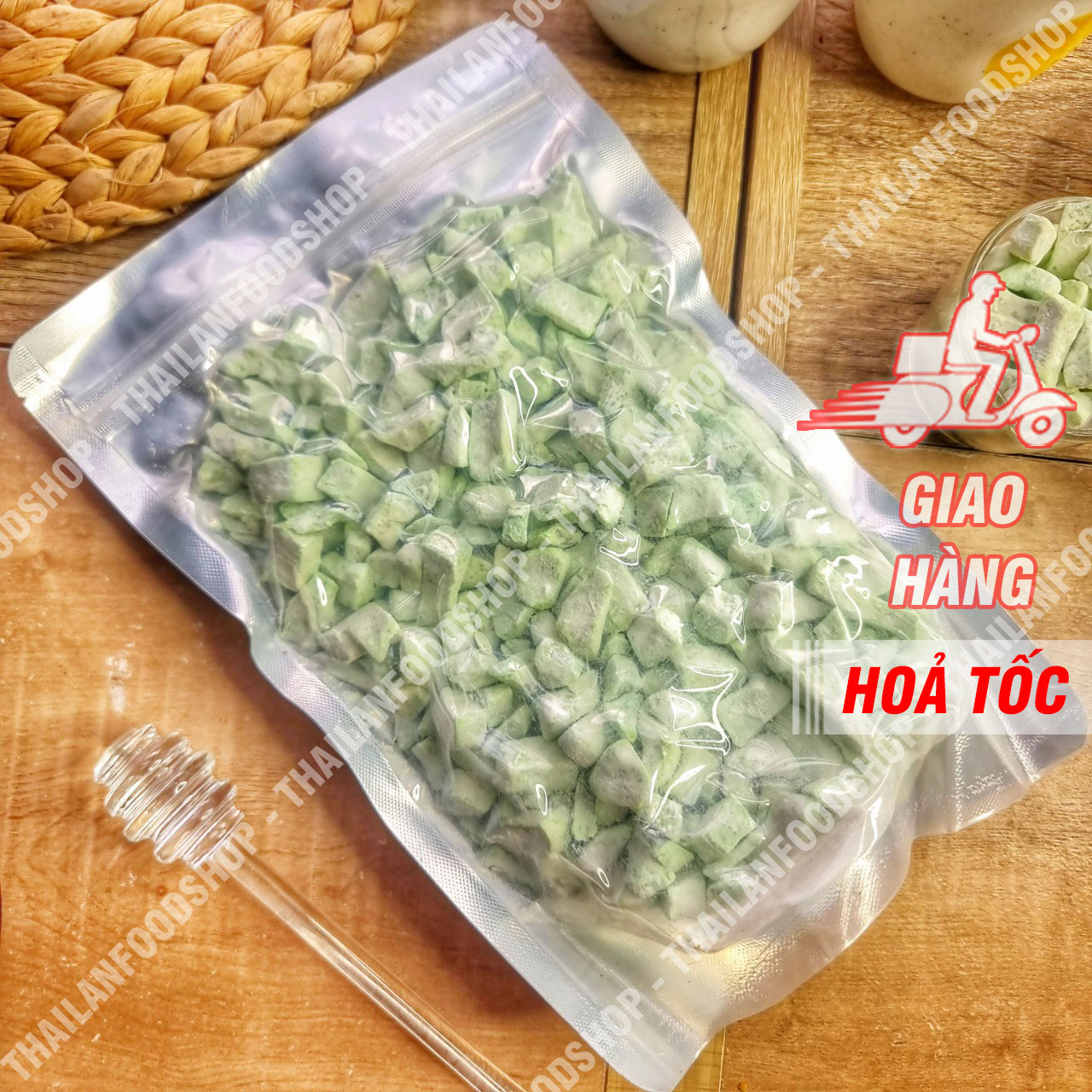 Cùi Bưởi Sấy Khô Khử Đắng Túi 500Gram (Cùi Bưởi Sên Lá Dứa/ Tẩm Bột Đường Vị Lá Dứa)