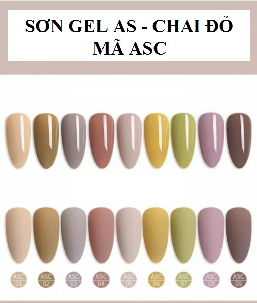 [HCM]Sơn gel As mã ASC 15ML - chai đỏ