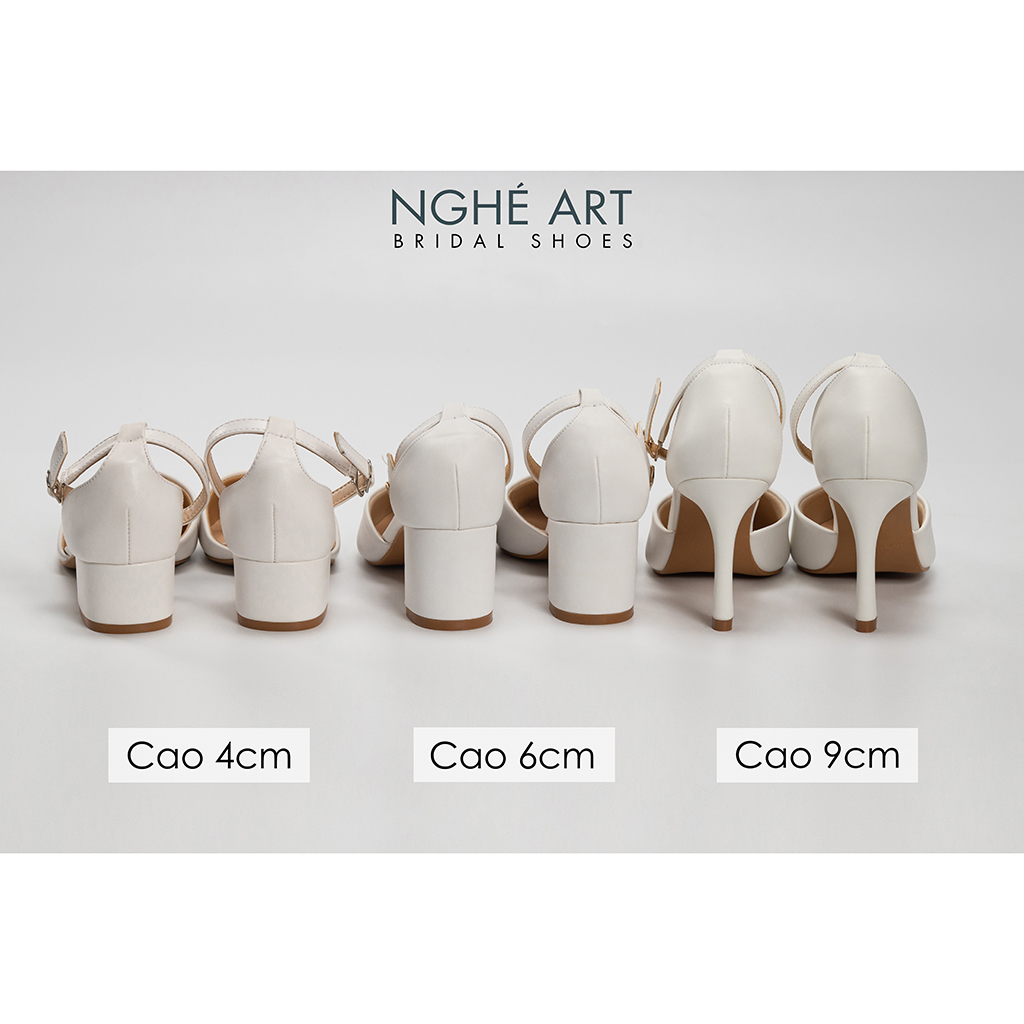Giày cưới Nghé Art basic sandal quai hậu bít mũi 210