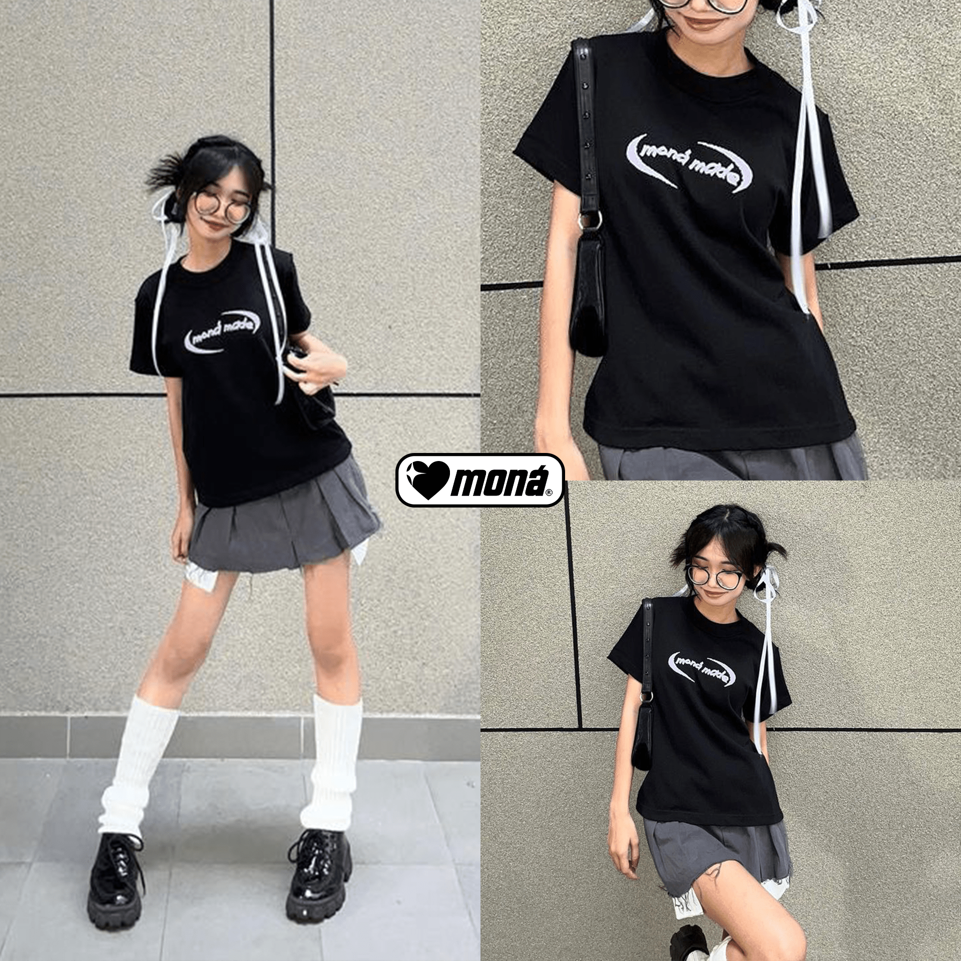 Áo thun baby tee MONÁ - TERRA ĐEN