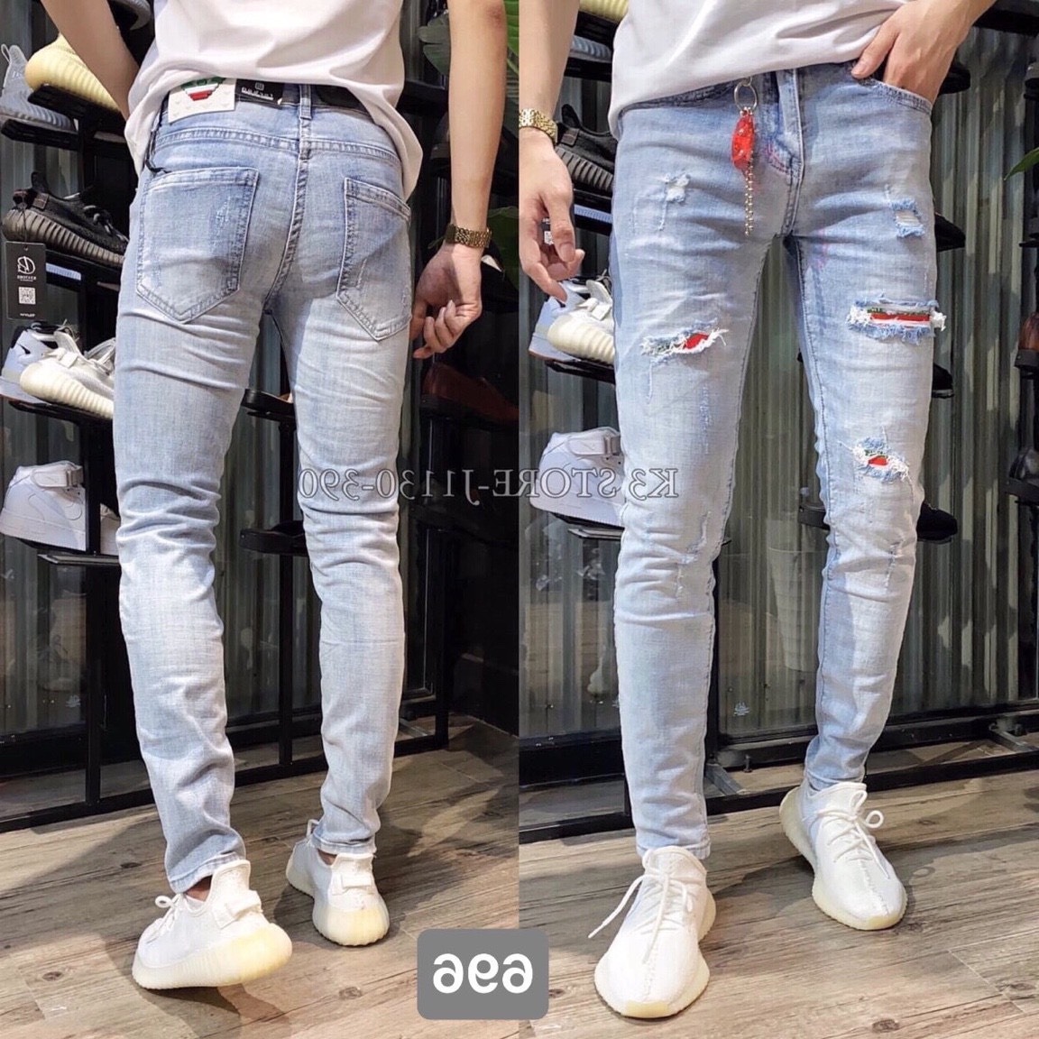 [HCM][ HÌNH THẬT ] QUẦN JEAN NAM MÀU XANH TRƠN RÁCH ĐẸP CHẤT BÒ CO GIÃN PHONG CÁCH TRỜI TRANG HÀN QUỐC THỎ TÂY SHOP94 QJN16