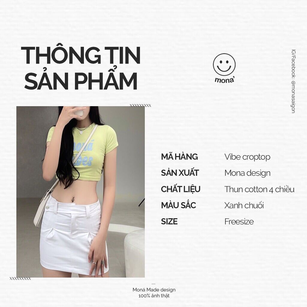 [VOUCHER 12%/149K] Áo croptop thun MONÁ - VIBE