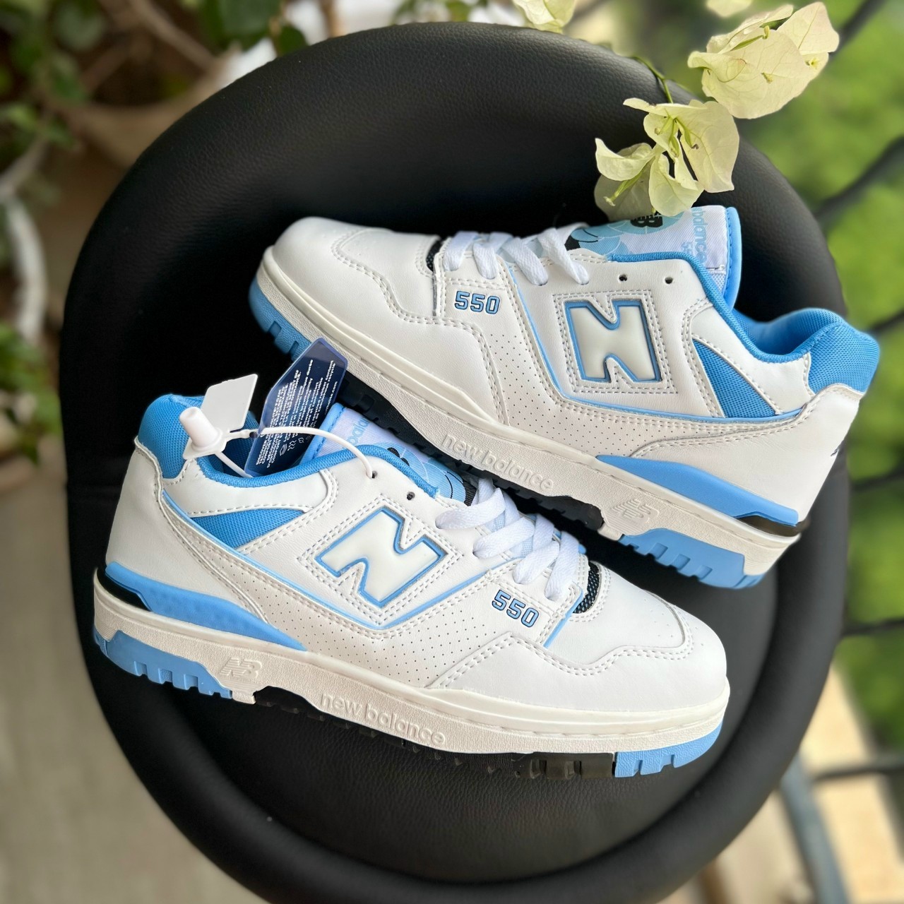 Giày New Balance 550 "UNC White University Blue", giày thể thao