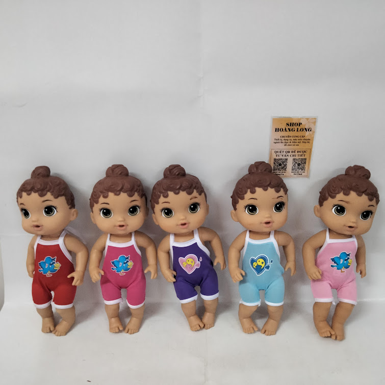 Búp bê tương tác búp bê mỹ đồ chơi có âm thanh cho bé: baby alive baby lil sounds brown hair baby doll