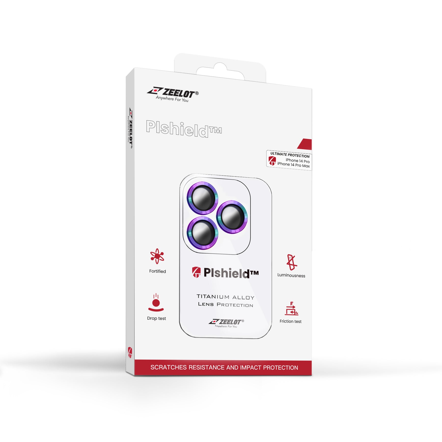 Miếng dán kính cường lực camera lens zeelot pishield dành cho iphone 14 pro / 14 promax - hàng chính hãng
