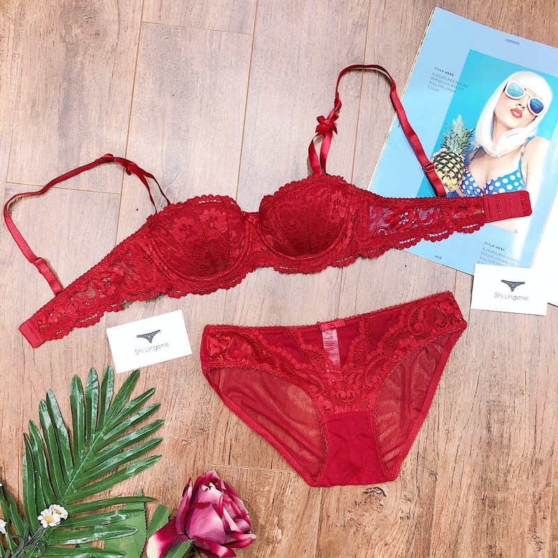 Bộ đồ lót bra có gọng mút mỏng cup ngang [Shi.Lingerie]