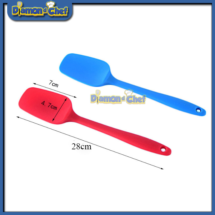 Thìa vét bột silicon đúc màu sắc 28cm (phới thìa silicon)