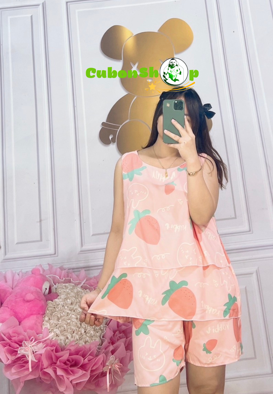 (Size đại )Đồ bộ bầu vải Tole lanh lụa kiểu đùi 2 tầng( Size 70-90kg)