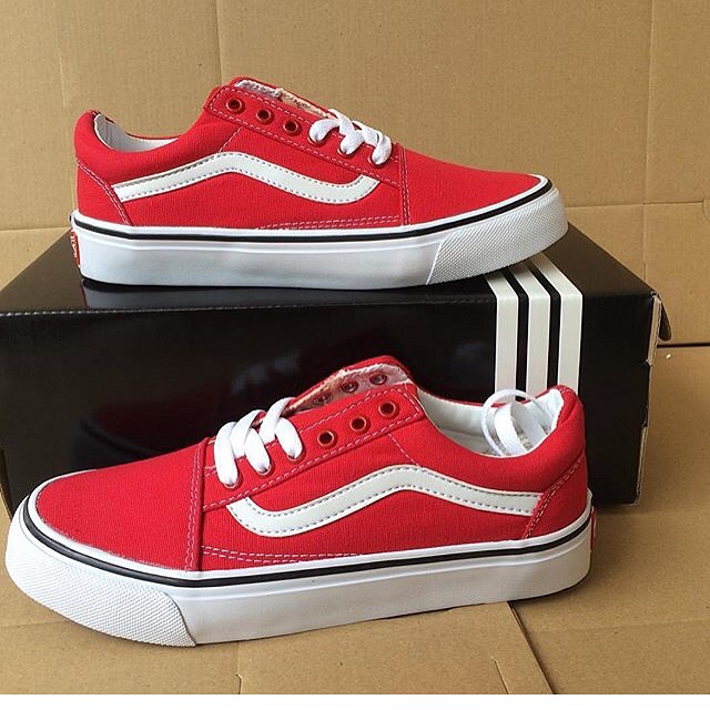 [SALE] Giày Vans Old Skool Màu Đỏ Trắng