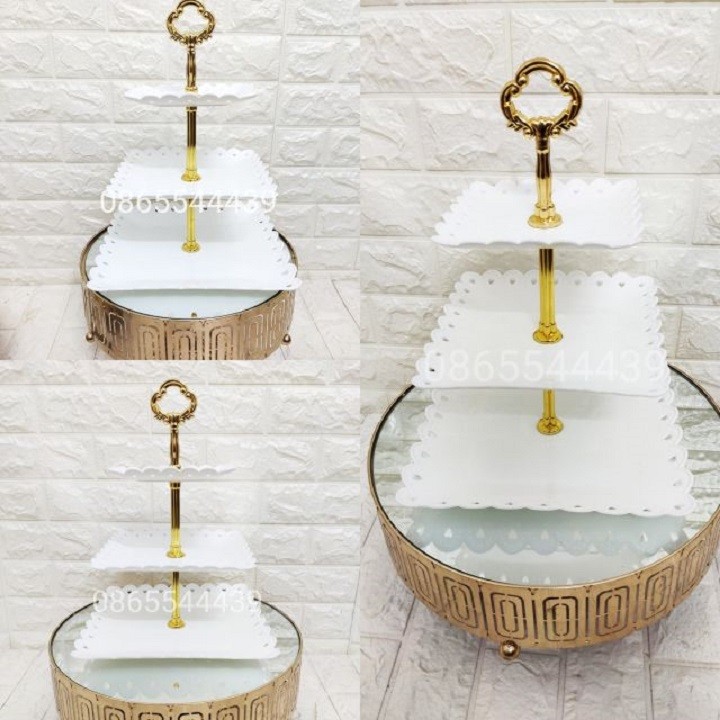 KHAY ĐỂ HOA QUẢ, BÁNH KẸO 3 TẦNG SANG TRỌNG