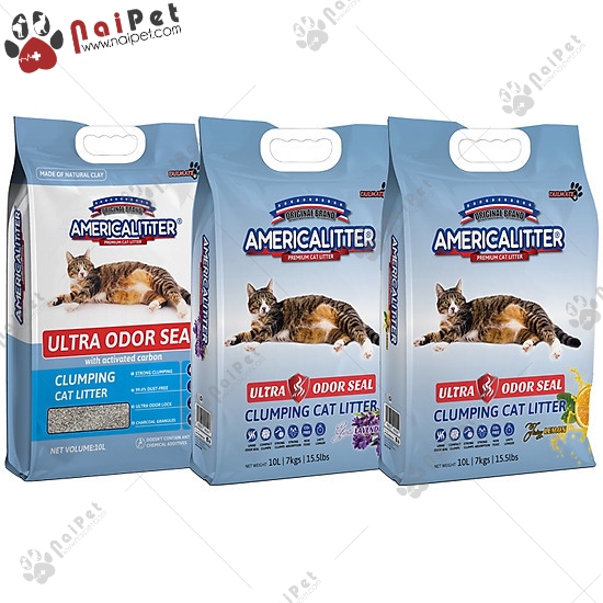 Cát Vệ Sinh Cát Đất Sét Cho Mèo America Litter 10L