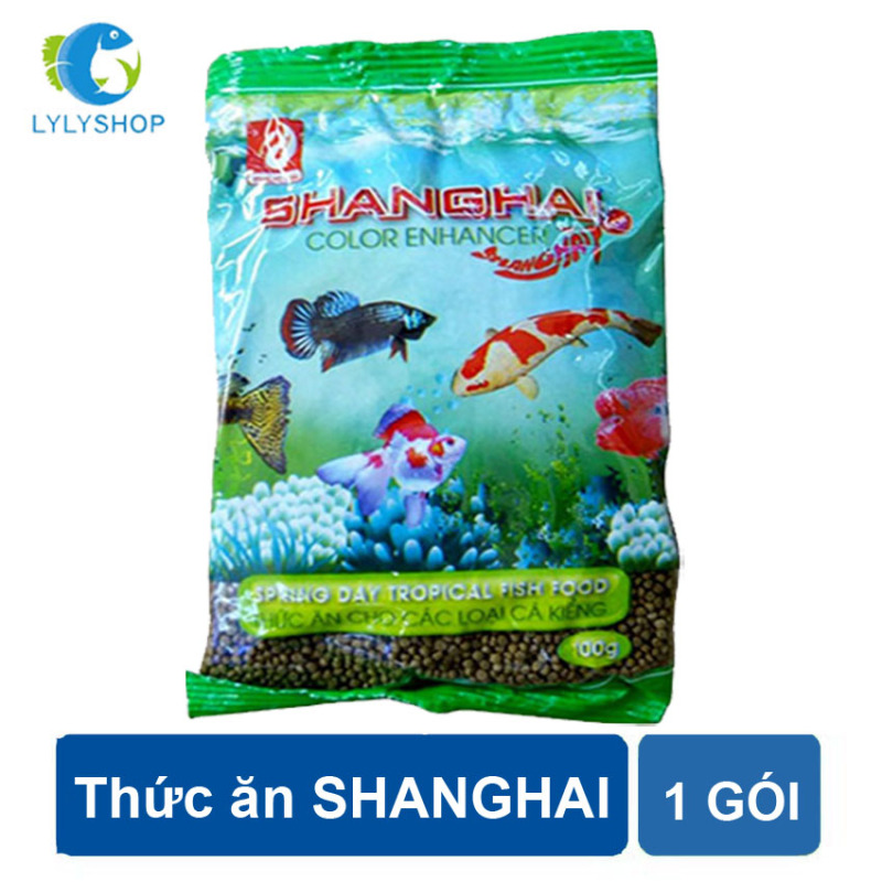 Thức ăn cho cá ShangHai dùng cho các loại cá kiểng, cá koi, cá chép... coi loại 100gr/gói ( Nâu)