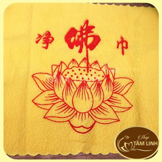 [Ảnh thật] Khăn lau bàn thờ Hoa Sen (lau tượng,Phật...)