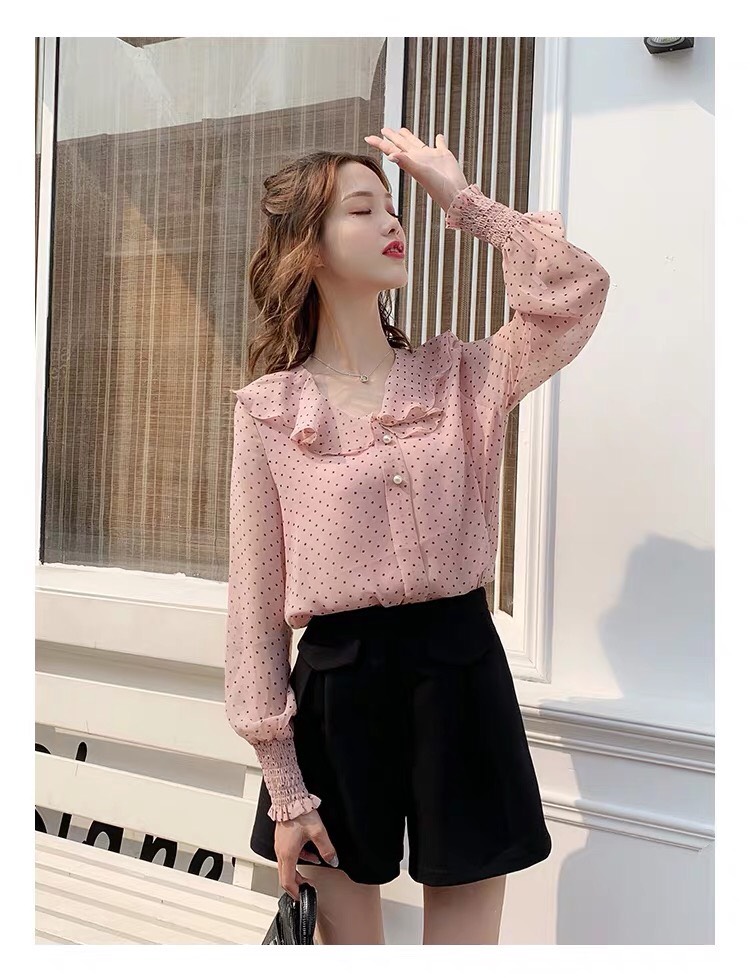 ÁO SƠ MI CHẤM BI CỔ TIM BEYEU1688 - BY6367