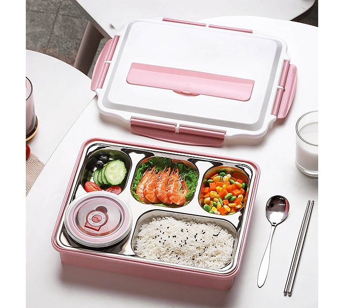 Khay cơm phần giữ nhiệt inox 5 ngăn