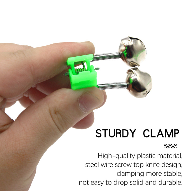[Mecola] 10Pcs สัญญาณเตือนเวลาปลากัดเบ็ดตกปลาก้าน Bells Clamp Tip เบ็ด ...