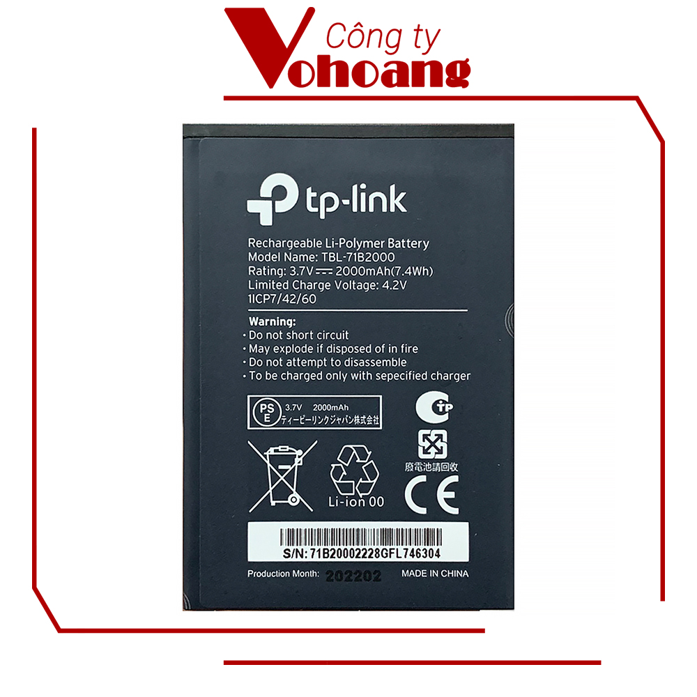 Pin TP-Link M7350 (mẫu mới tháng 9/2018 trở về sau, version 5.1 trở lên) - Pin thiết bị wifi 4G TP-Link