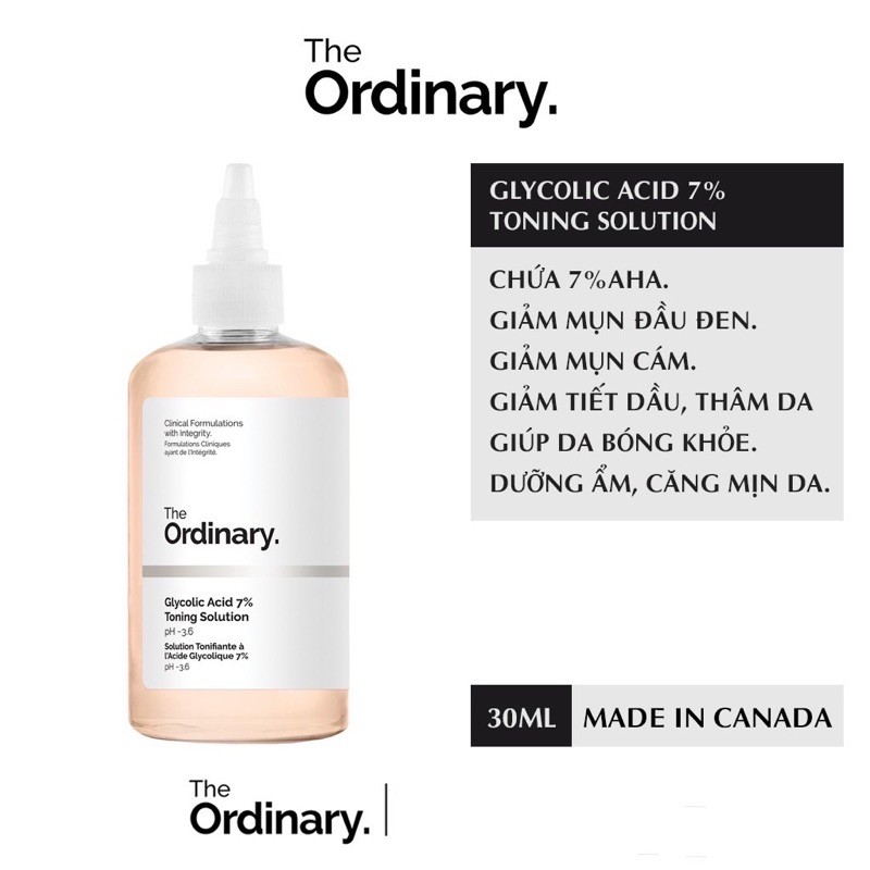 [HCM]Toner tẩy da chết Glycolic Acid 7% Toning Solution The Ordinary 240ml